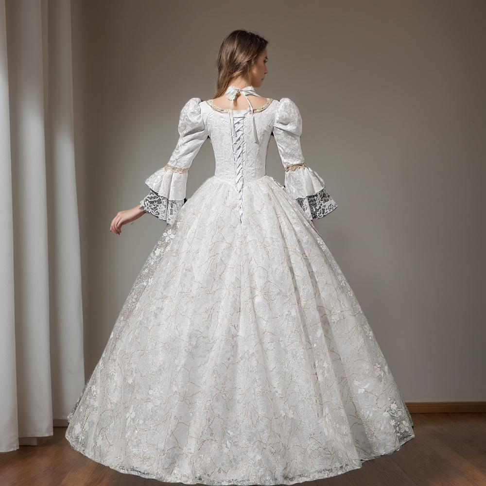Ball Gown Jewel Neck 3/4 Length Sleeves Floor Length Victorian Party Costume Cosplay Masquerade Lace Party & Evening Rococo Dress
