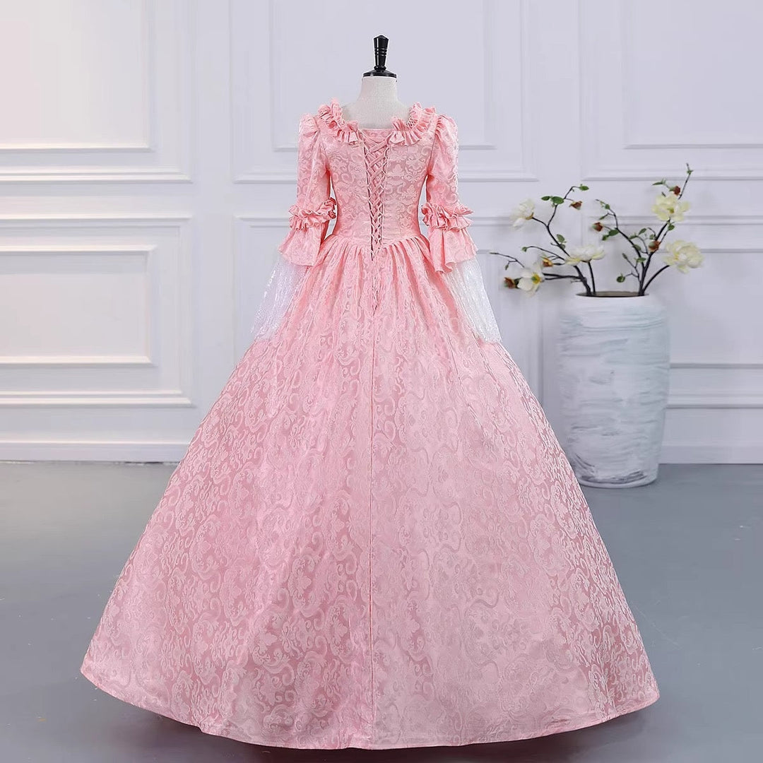 Ball Gown Square Neck 3/4 Length Sleeves Floor-Length Evening Party Gothic Victorian Vintage Inspired Costume Medieval Princess Prom Dress