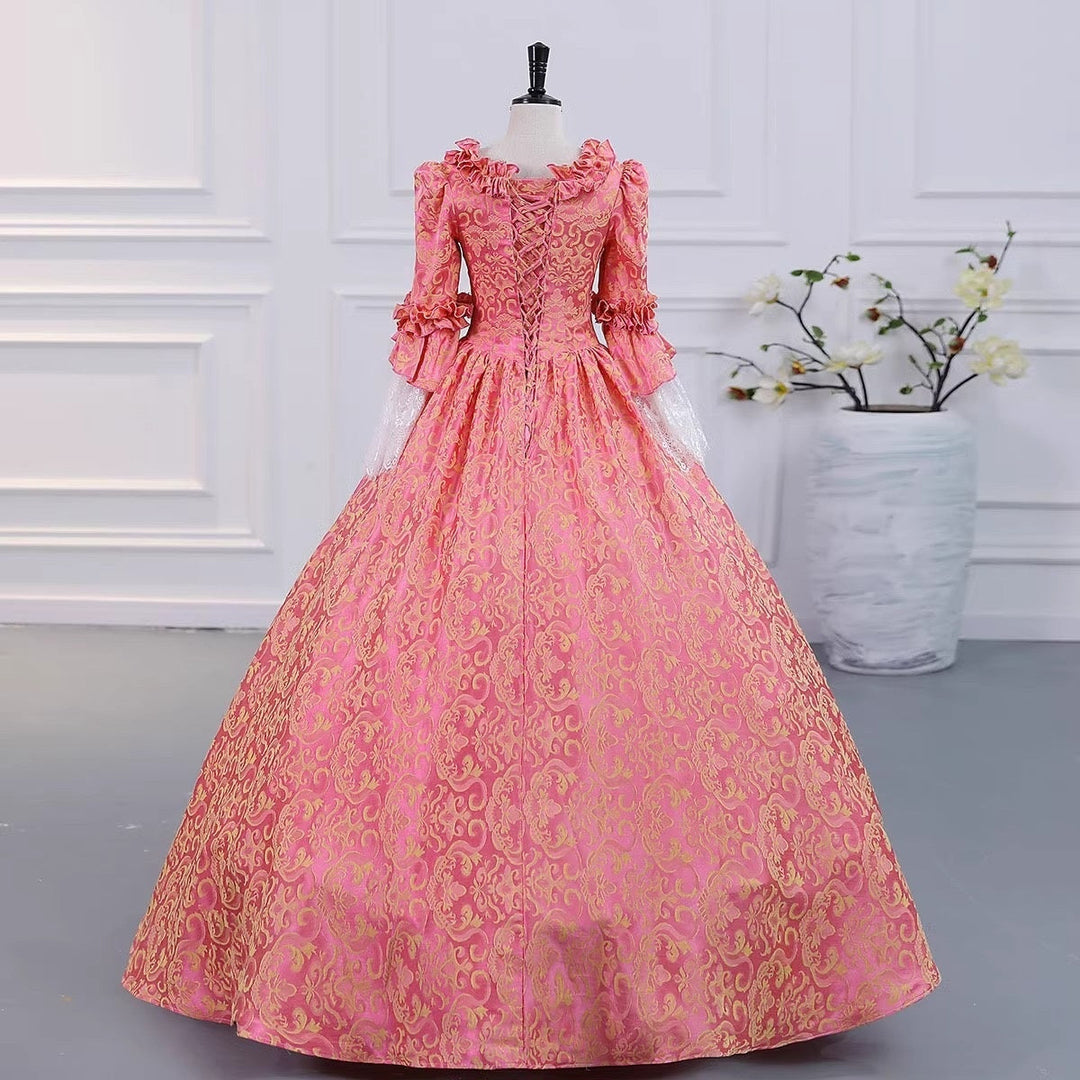Ball Gown Square Neck 3/4 Length Sleeves Floor-Length Evening Party Gothic Victorian Vintage Inspired Costume Medieval Princess Prom Dress
