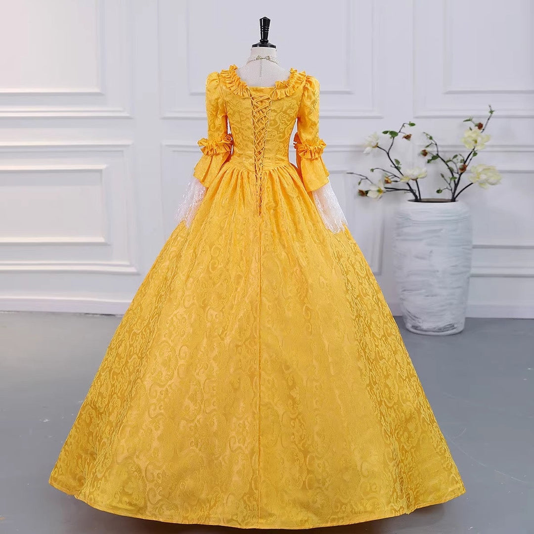 Ball Gown Square Neck 3/4 Length Sleeves Floor-Length Evening Party Gothic Victorian Vintage Inspired Costume Medieval Princess Prom Dress