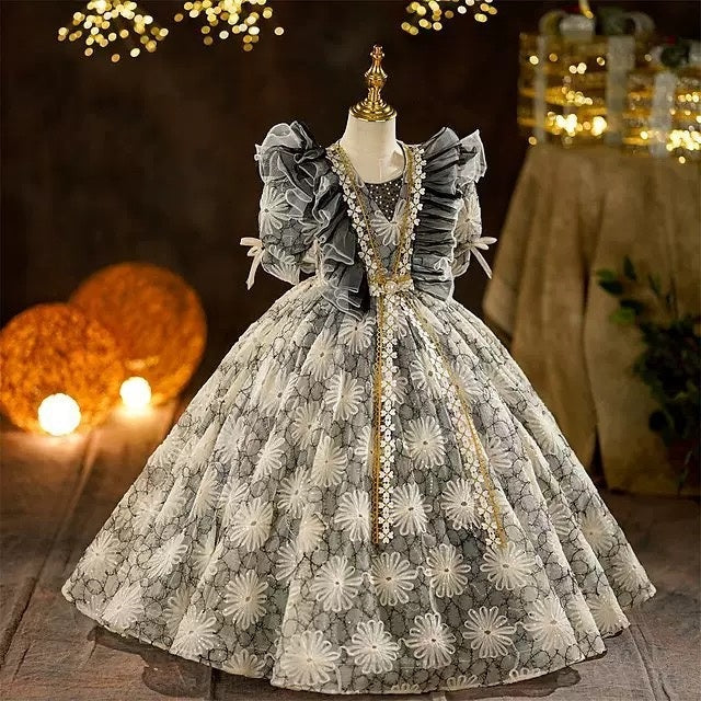 Girl's Ball Gown 3/4 Length Sleeves Floor Length Victorian Princess Party Costume Cosplay Masquerade Rococo Party Dress