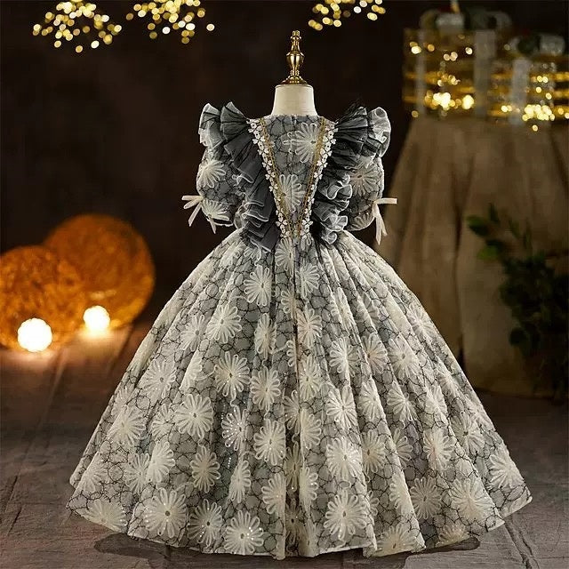 Girl's Ball Gown 3/4 Length Sleeves Floor Length Victorian Princess Party Costume Cosplay Masquerade Rococo Party Dress