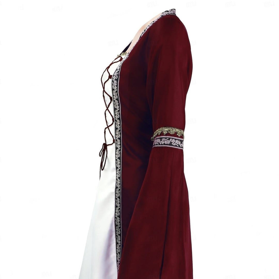 Retro Women's Vintage Medieval Renaissance Carnival Celtic Halloween Ankle-Length Dress
