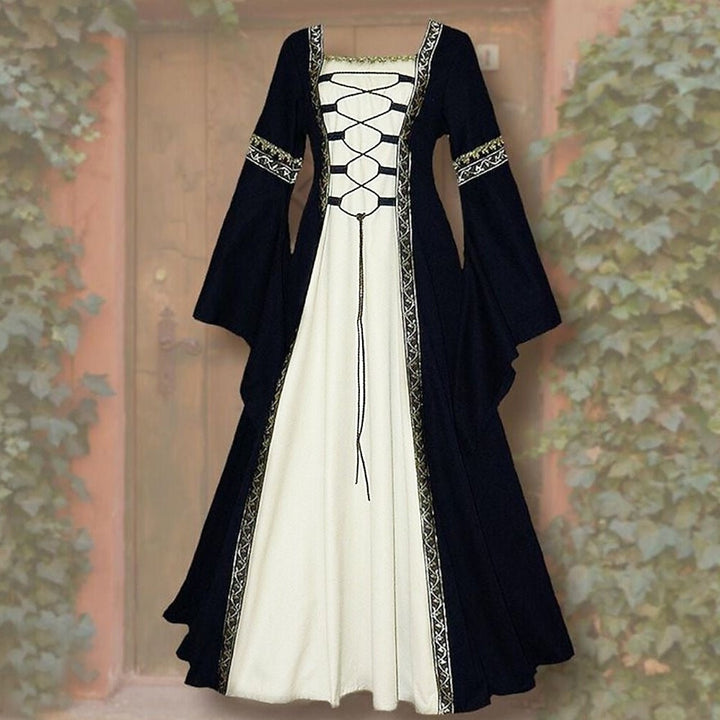 Retro Women's Vintage Medieval Renaissance Carnival Celtic Halloween Ankle-Length Dress