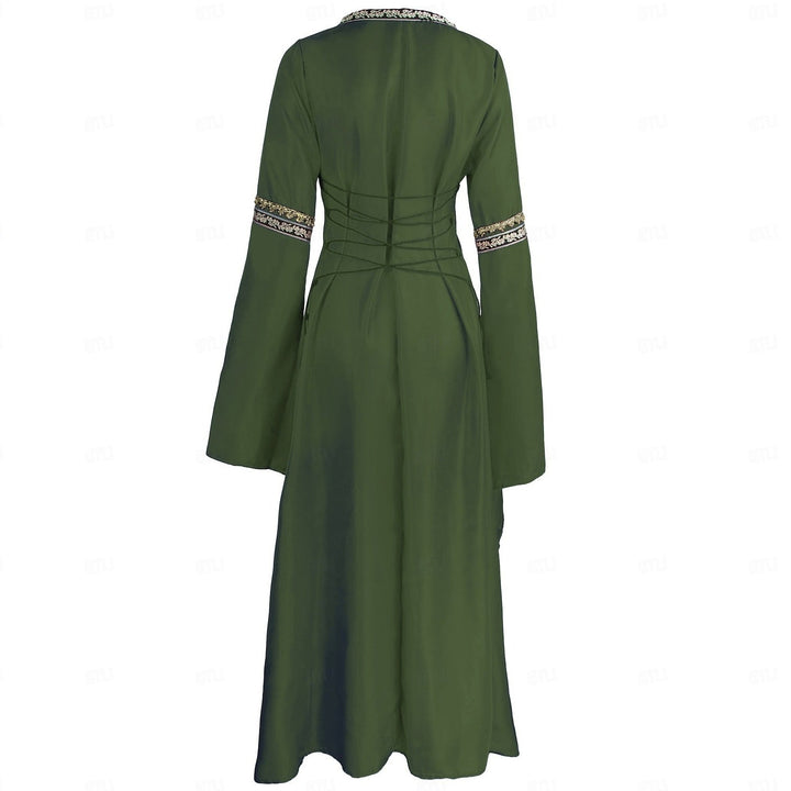 Retro Women's Vintage Medieval Renaissance Carnival Celtic Halloween Ankle-Length Dress