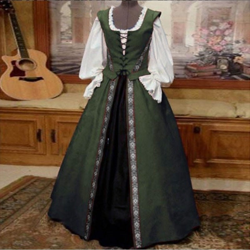 Retro Women's Vintage Medieval Cosplay Party Halloween Prom Dress