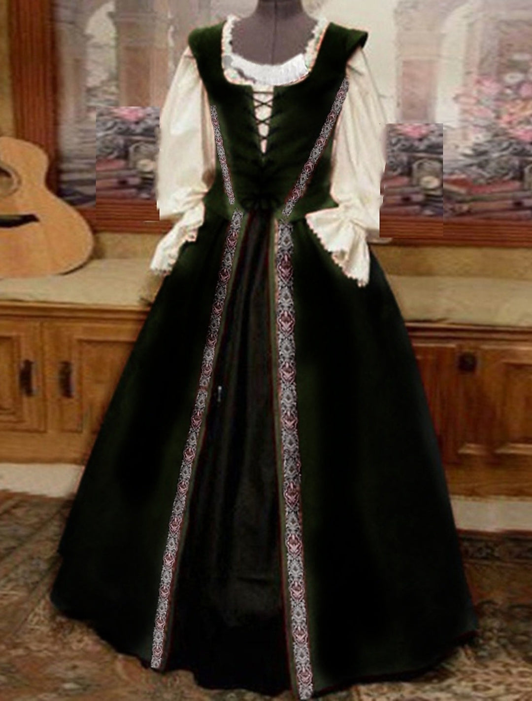 Retro Women's Vintage Medieval Cosplay Party Halloween Prom Dress