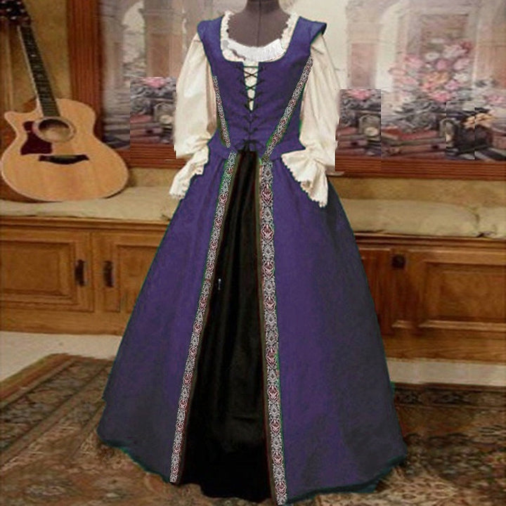 Retro Women's Vintage Medieval Cosplay Party Halloween Prom Dress