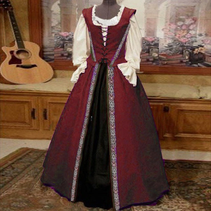 Retro Women's Vintage Medieval Cosplay Party Halloween Prom Dress