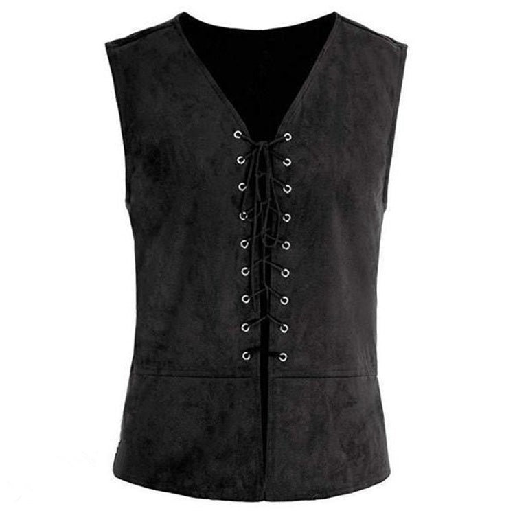17th Century Vampire Pirate Knight Ritter Viking Celtic Knight Retro Vintage Punk & Gothic Medieval Renaissance Suede Vest