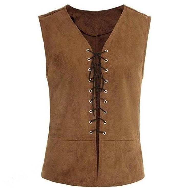 17th Century Vampire Pirate Knight Ritter Viking Celtic Knight Retro Vintage Punk & Gothic Medieval Renaissance Suede Vest