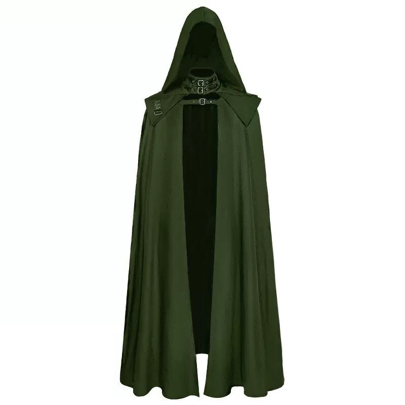 Retro Vintage Punk & Gothic Medieval Ren Faire Witch Plague Doctor Viking Solid colour Unisex Fantasy Walpurgis Night Masquerade Party Cape Cloak