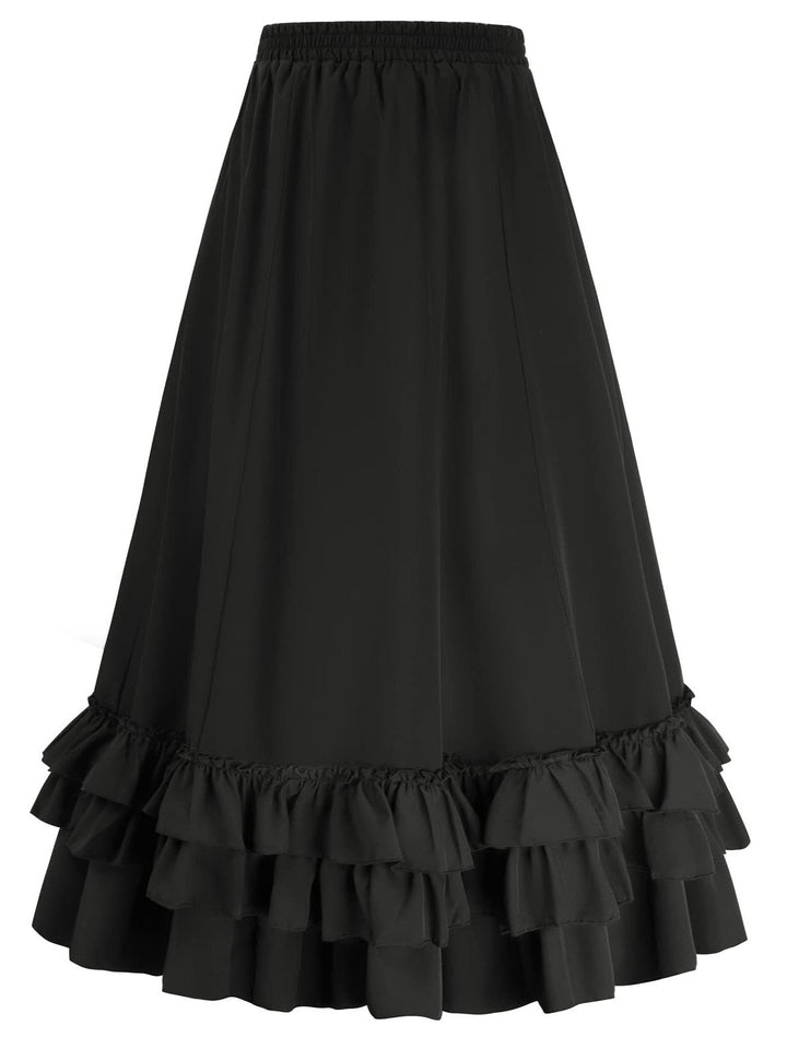 Retro Vintage Goth Girl's Fantasy Steampunk Masquerade Casual Daily ' Punk & Gothic Medieval Skirt