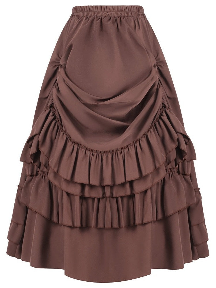 Retro Vintage Goth Girl's Fantasy Steampunk Masquerade Casual Daily ' Punk & Gothic Medieval Skirt