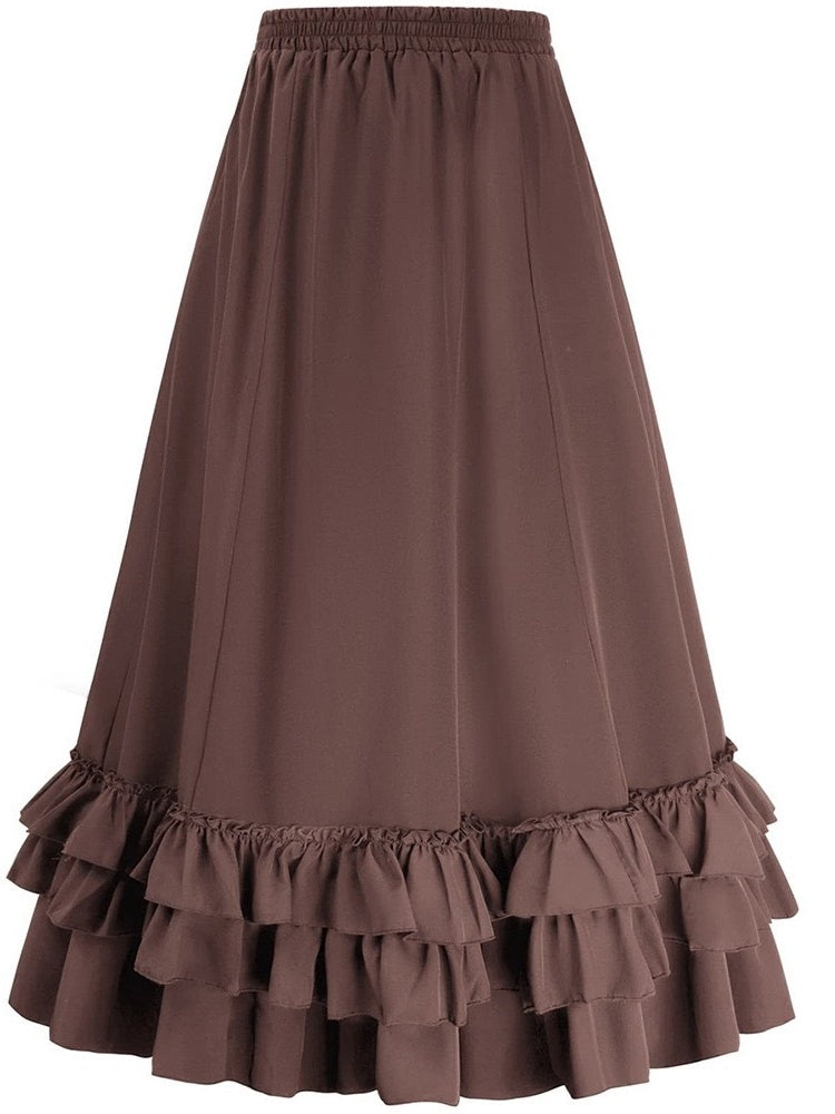 Retro Vintage Goth Girl's Fantasy Steampunk Masquerade Casual Daily ' Punk & Gothic Medieval Skirt