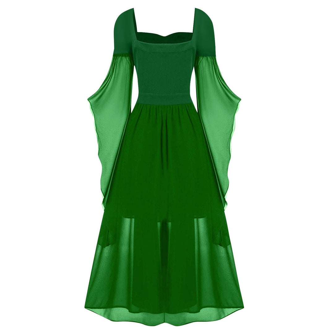 A-Line/Princess Sweetheart Neck Long Sleeves Floor-Length Retro Vintage Punk & Gothic Medieval Dress