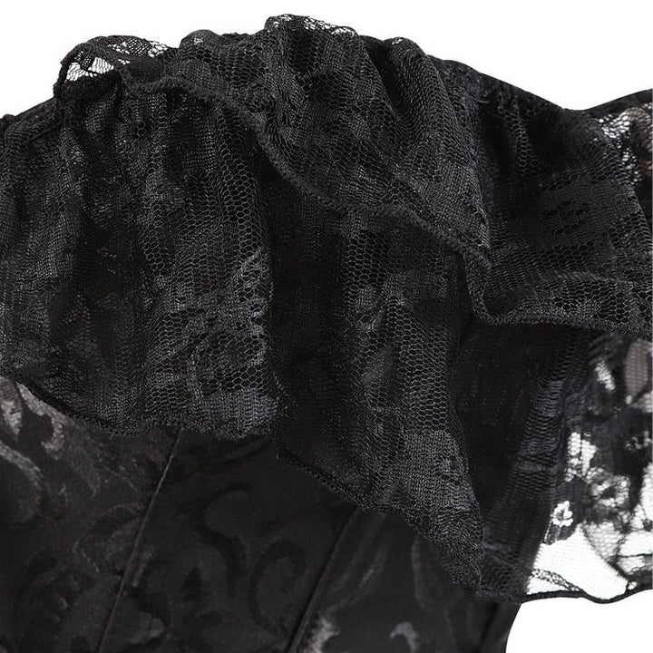 Women Floral Lace Off Shoulder Rococo Punk & Gothic Overbust Corset