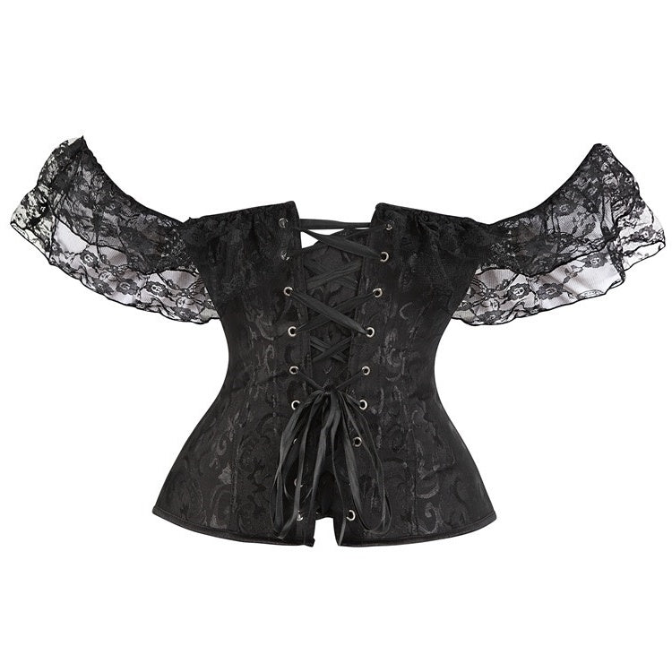 Women Floral Lace Off Shoulder Rococo Punk & Gothic Overbust Corset
