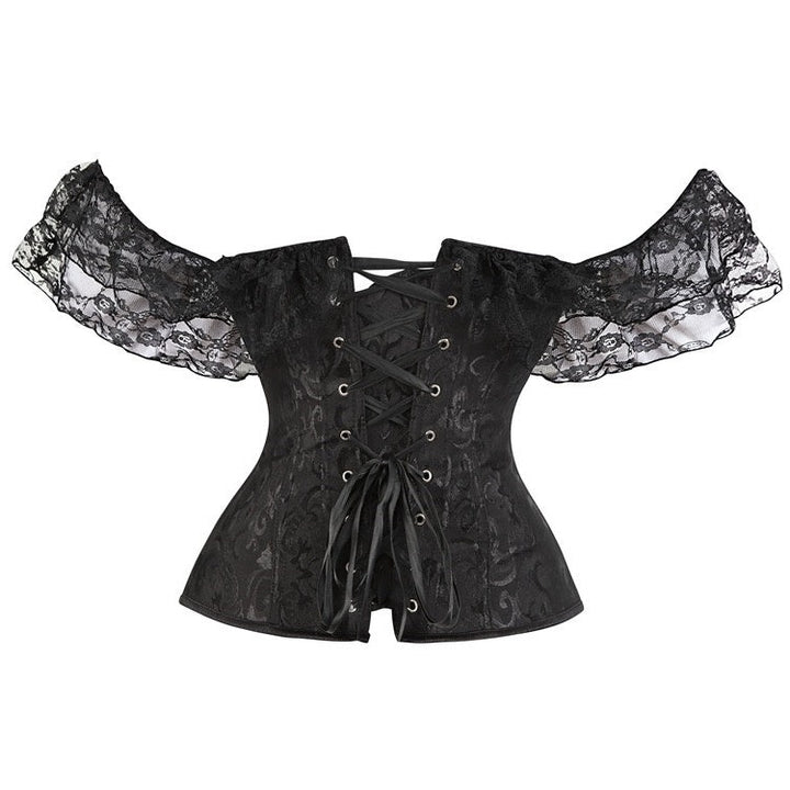 Women Floral Lace Off Shoulder Rococo Punk & Gothic Overbust Corset