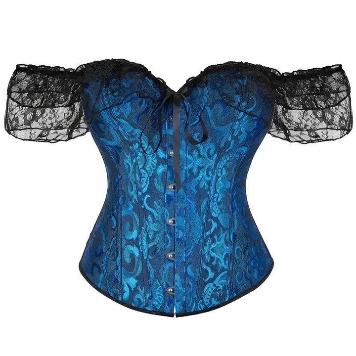 Women Floral Lace Off Shoulder Rococo Punk & Gothic Overbust Corset
