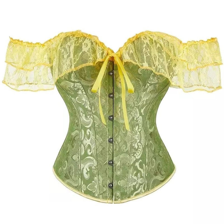 Women Floral Lace Off Shoulder Rococo Punk & Gothic Overbust Corset