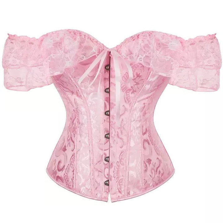 Women Floral Lace Off Shoulder Rococo Punk & Gothic Overbust Corset
