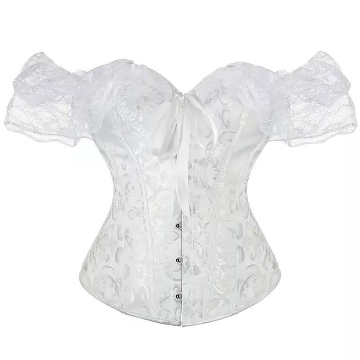 Women Floral Lace Off Shoulder Rococo Punk & Gothic Overbust Corset