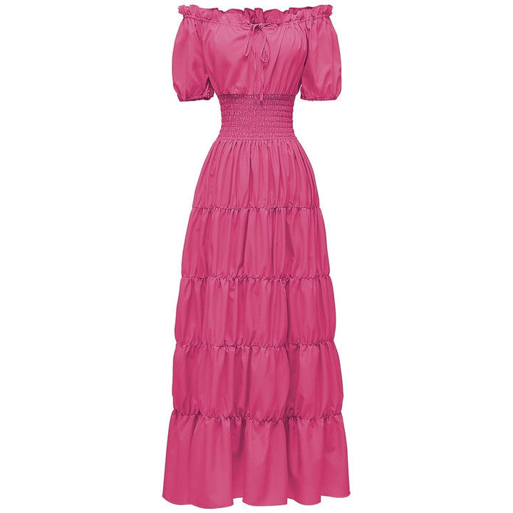 A-Line/Princess Off-the-Shoulder Short Sleeves Floor-Length Medieval Renaissance Cocktail Dress