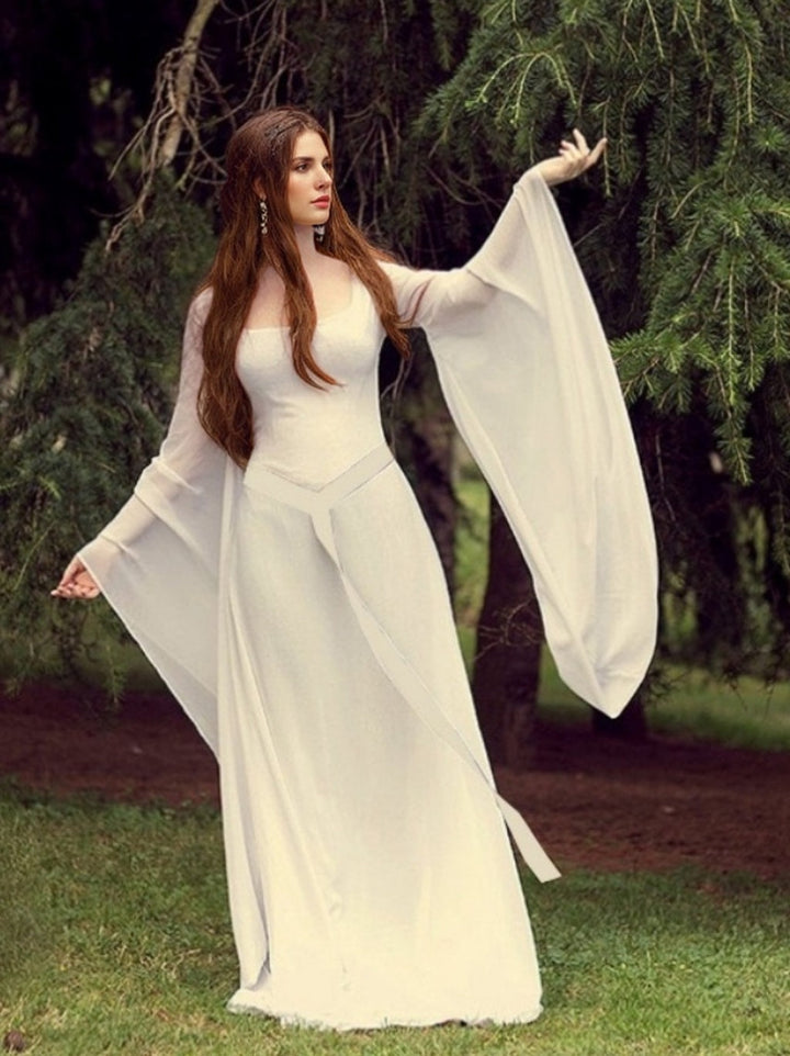 A-Line/Princess Scoop Long Sleeves Floor-Length Retro Vintage Medieval Renaissance Dress