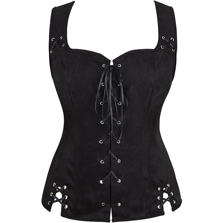 Women's Retro Vintage Medieval Renaissance Suede Pirate Viking Drawstring Solid Coloured Fantasy Steampunk Halloween Carnival Masquerade Vest