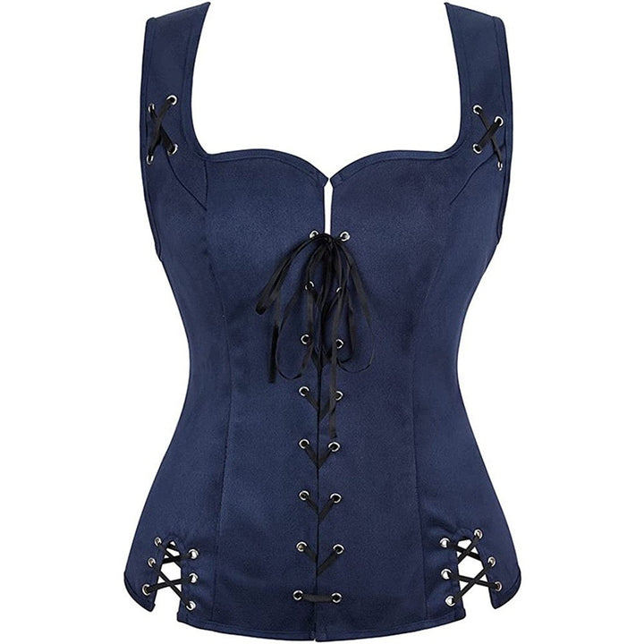 Women's Retro Vintage Medieval Renaissance Suede Pirate Viking Drawstring Solid Coloured Fantasy Steampunk Halloween Carnival Masquerade Vest