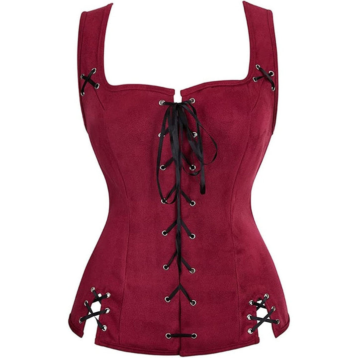 Women's Retro Vintage Medieval Renaissance Suede Pirate Viking Drawstring Solid Coloured Fantasy Steampunk Halloween Carnival Masquerade Vest