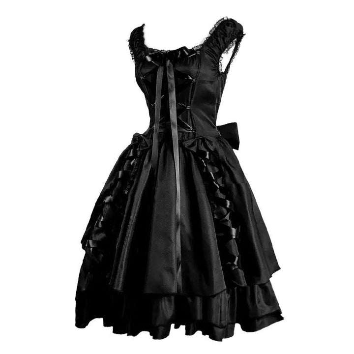 A-Line/Princess Round Neck Sleeveless Retro Vintage Punk & Gothic Medieval Dress