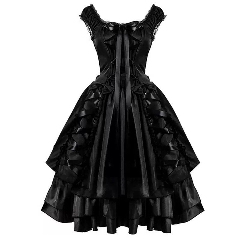 A-Line/Princess Round Neck Sleeveless Retro Vintage Punk & Gothic Medieval Dress