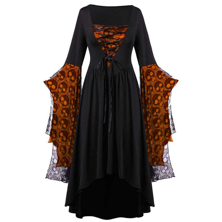 A-Line/Princess Square Neck Long Sleeves Floor-Length Retro Vintage Punk & Gothic Medieval Halloween Dress