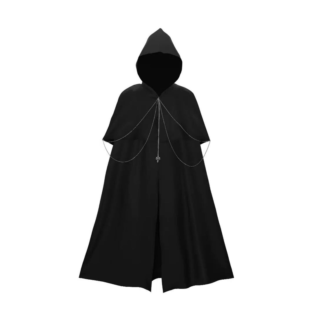 Men's Retro Vintage Medieval Renaissance Hooded Viking Royal Halloween Carnival Party Cloak