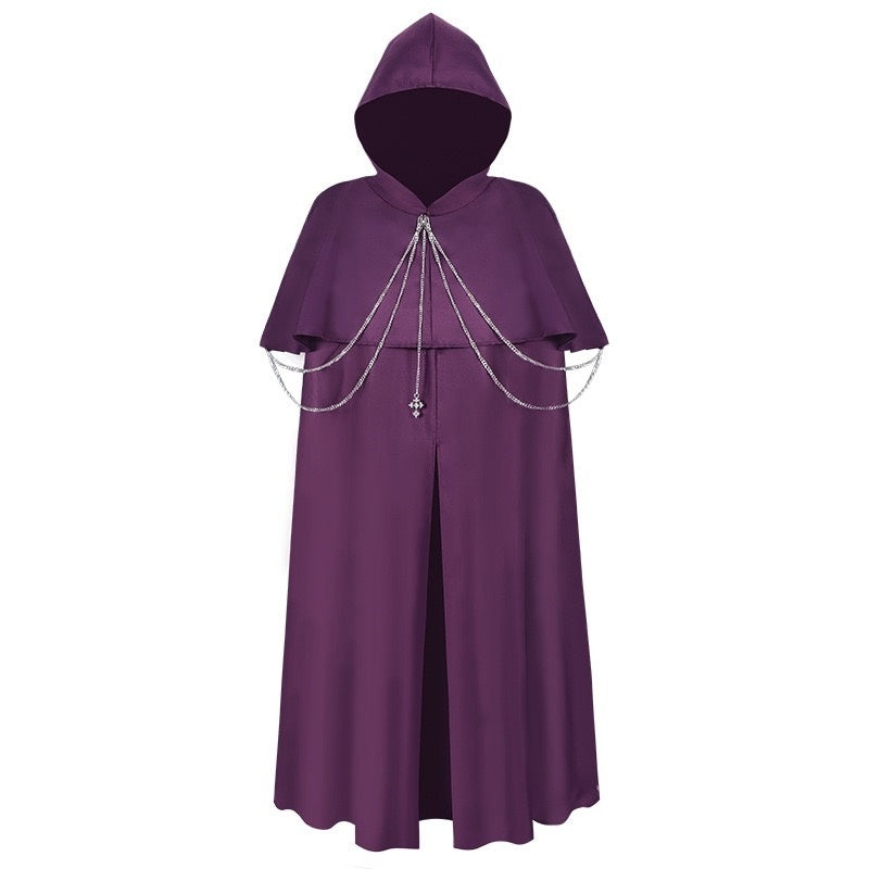 Men's Retro Vintage Medieval Renaissance Hooded Viking Royal Halloween Carnival Party Cloak