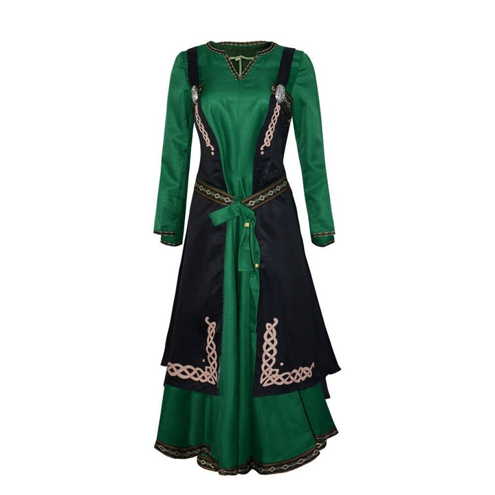 A-Line/Princess Long Sleeves Floor-Length Medieval Renaissance Halloween Cocktail Dress