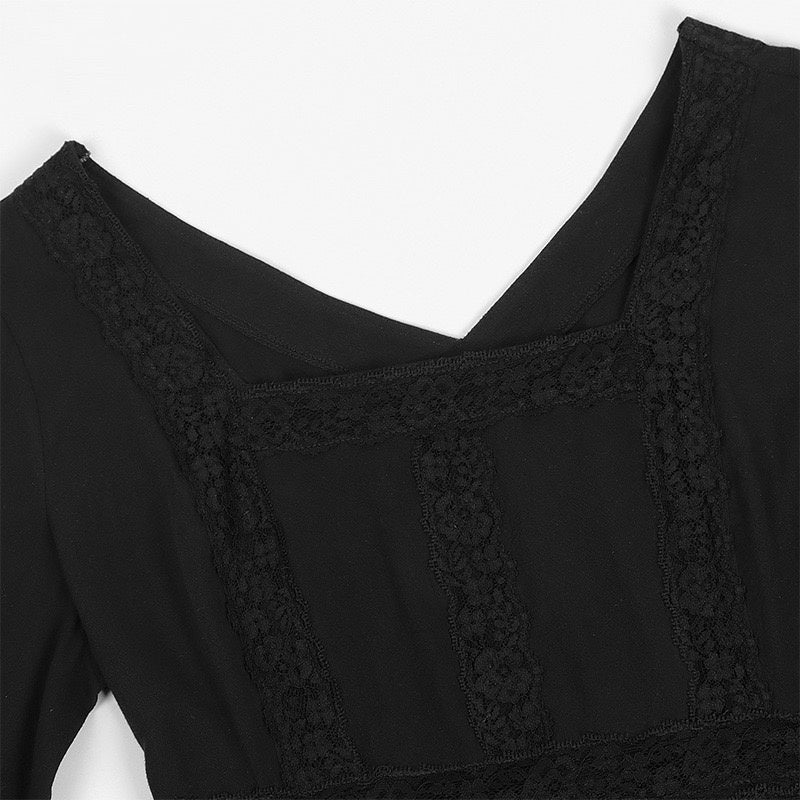 A-Line/Princess V-Neck Long Sleeves Tea-Length Elegant Medieval Renaissance Cocktail Dress