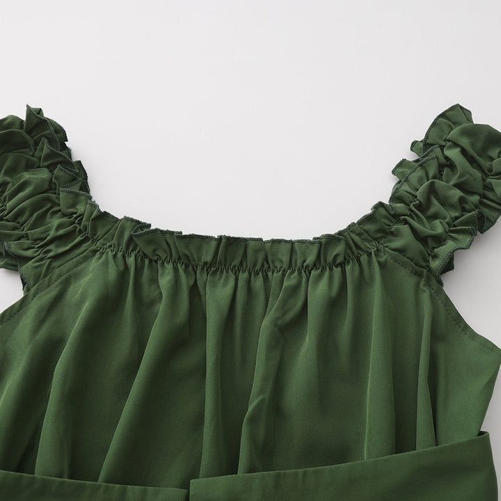 A-Line/Princess Scoop Sleeveless Ankle-Length Retro Vintage Medieval Renaissance Dress with Ruffles