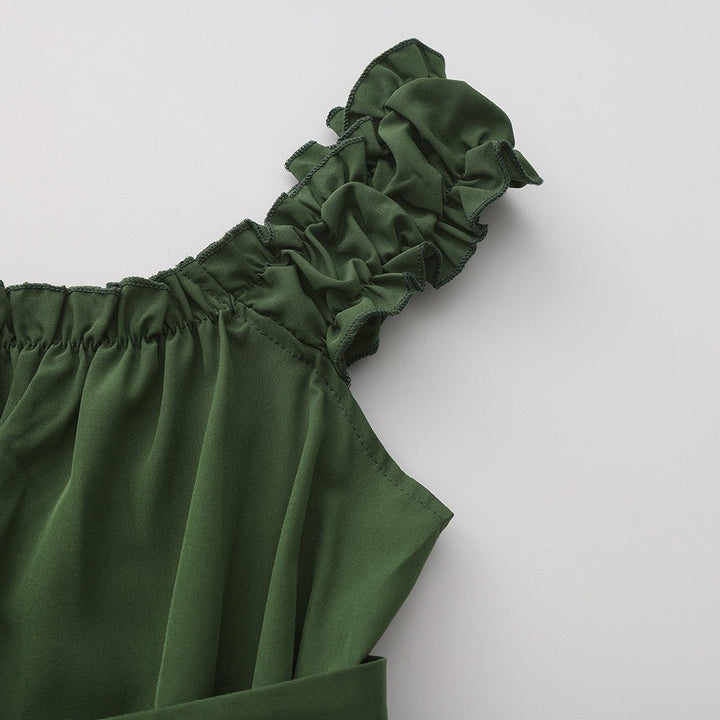 A-Line/Princess Scoop Sleeveless Ankle-Length Retro Vintage Medieval Renaissance Dress with Ruffles