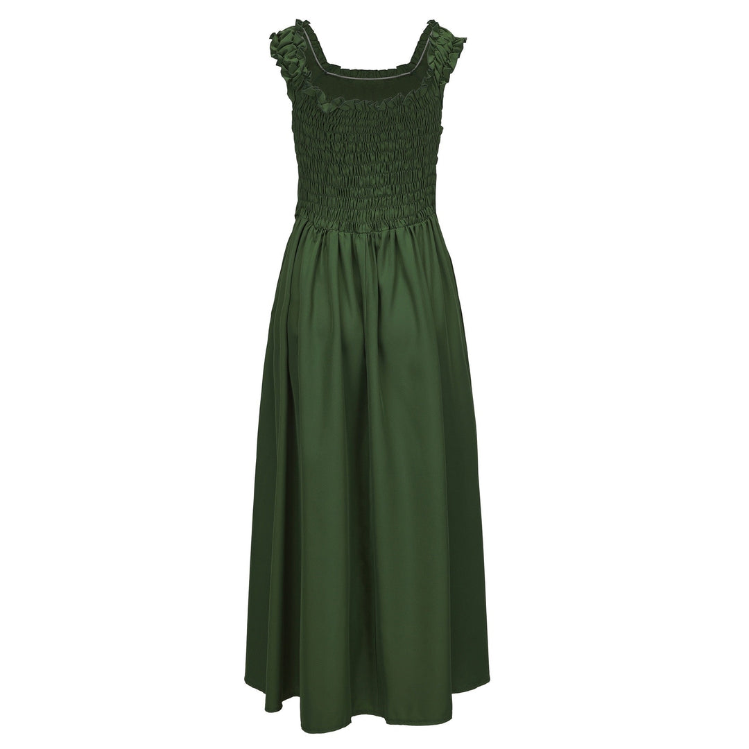 A-Line/Princess Scoop Sleeveless Ankle-Length Retro Vintage Medieval Renaissance Dress with Ruffles