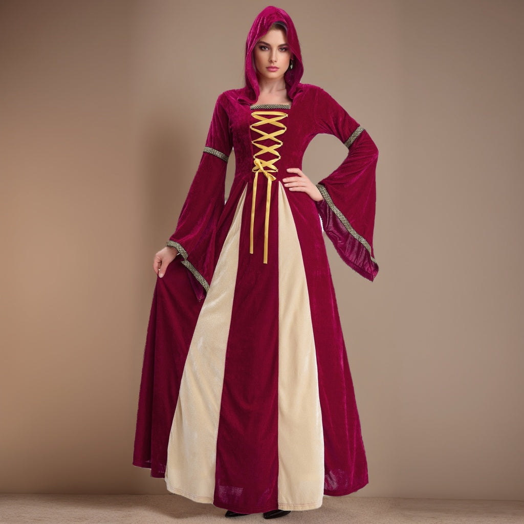 A-Line/Princess Long Sleeves Floor-Length Halloween European Medieval Costume Court Dress