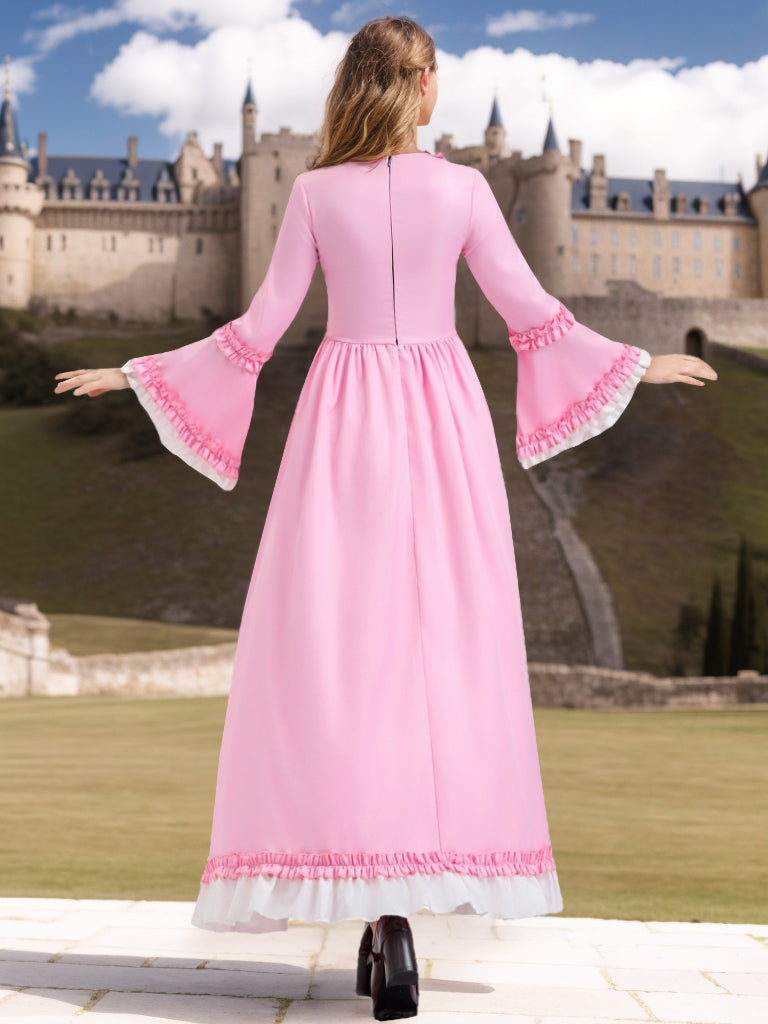 A-Line/Princess Square Neck Long Sleeves Floor-Length Medieval Palace Retro Gothic Cosplay Clothes Anime Lolita Halloween Dress