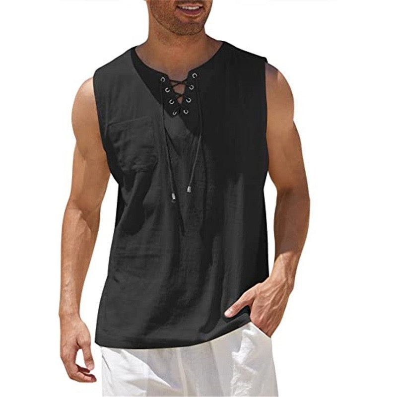 Men's 17th Century  Pirate Knight Ritter Viking Drawstring Halloween Masquerade Casual Daily Shirt