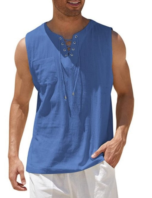 Men's 17th Century  Pirate Knight Ritter Viking Drawstring Halloween Masquerade Casual Daily Shirt