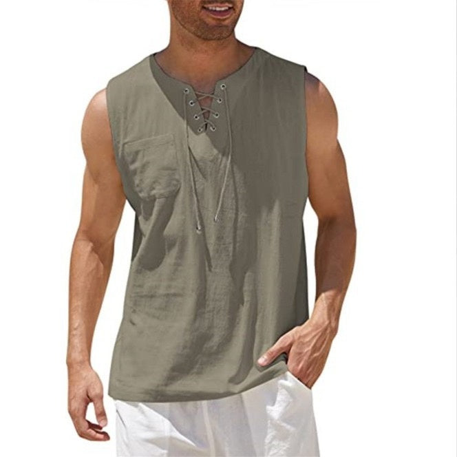 Men's 17th Century  Pirate Knight Ritter Viking Drawstring Halloween Masquerade Casual Daily Shirt