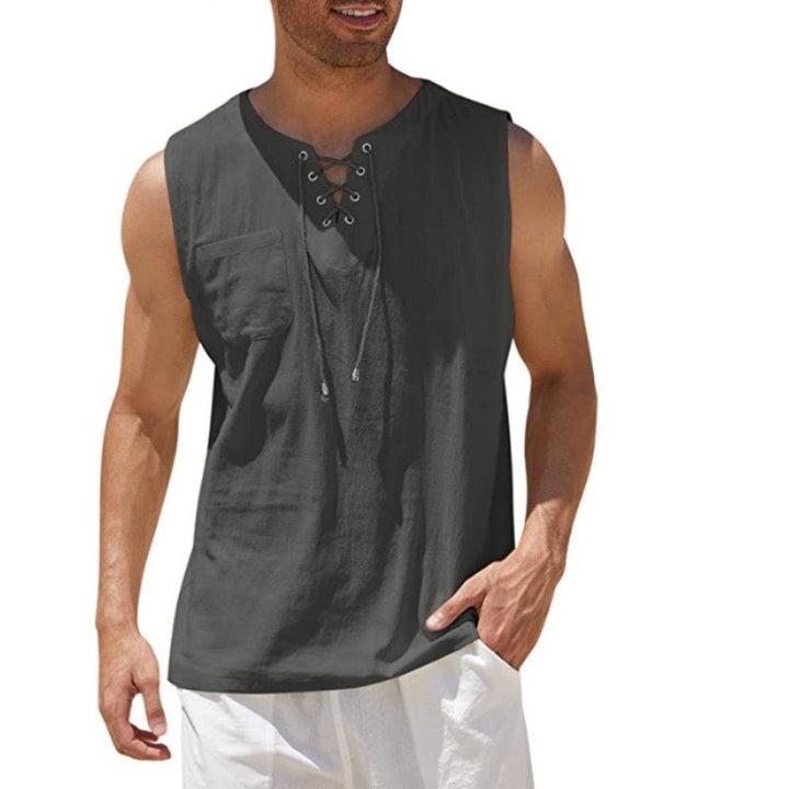 Men's 17th Century  Pirate Knight Ritter Viking Drawstring Halloween Masquerade Casual Daily Shirt