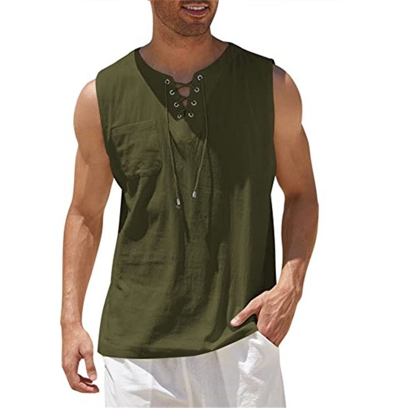 Men's 17th Century  Pirate Knight Ritter Viking Drawstring Halloween Masquerade Casual Daily Shirt