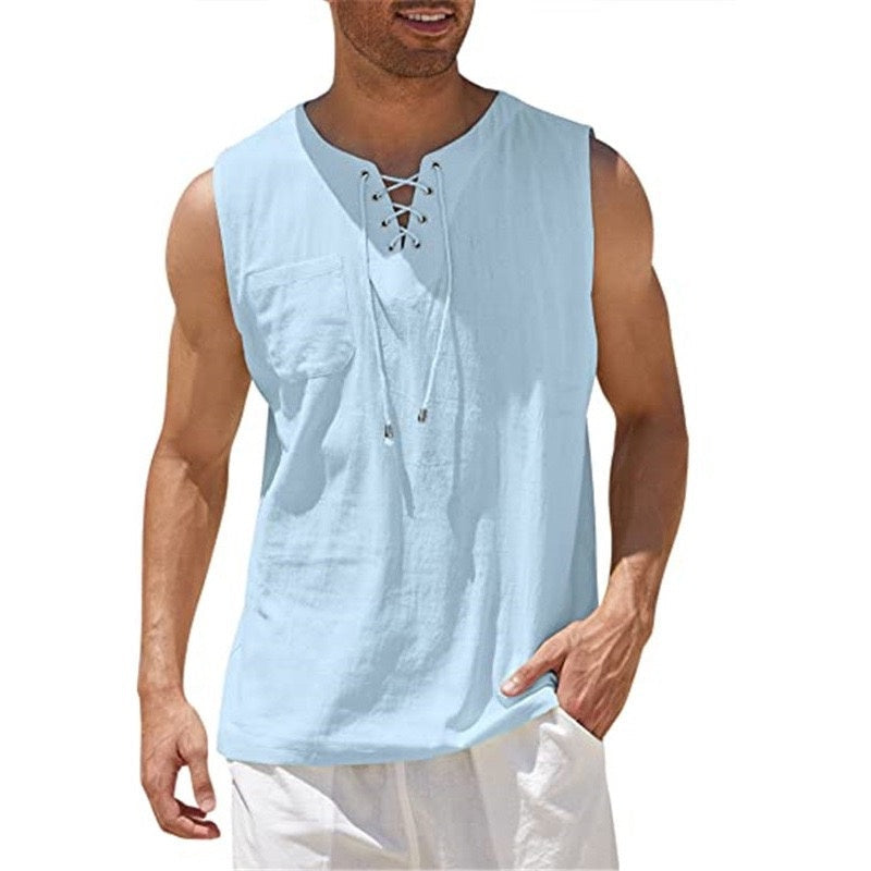 Men's 17th Century  Pirate Knight Ritter Viking Drawstring Halloween Masquerade Casual Daily Shirt